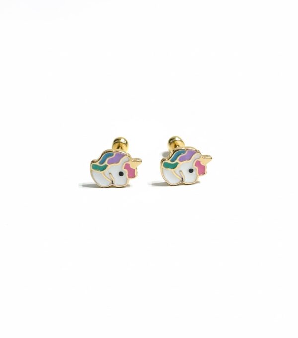 Cercei din aur cu unicorn