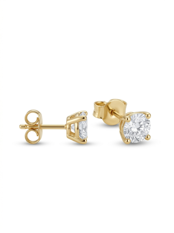 Cercei din aur Solitaire Zirconia